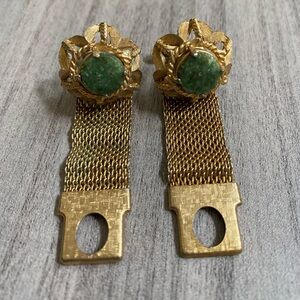 Vintage Jade /Mesh Cuff Links